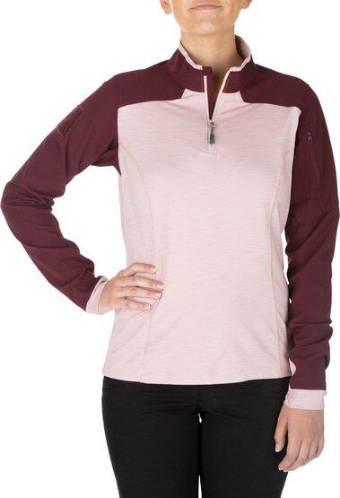 5.11 Women's Tactical Rapid Half-Zip Pullover Jacket in Blush